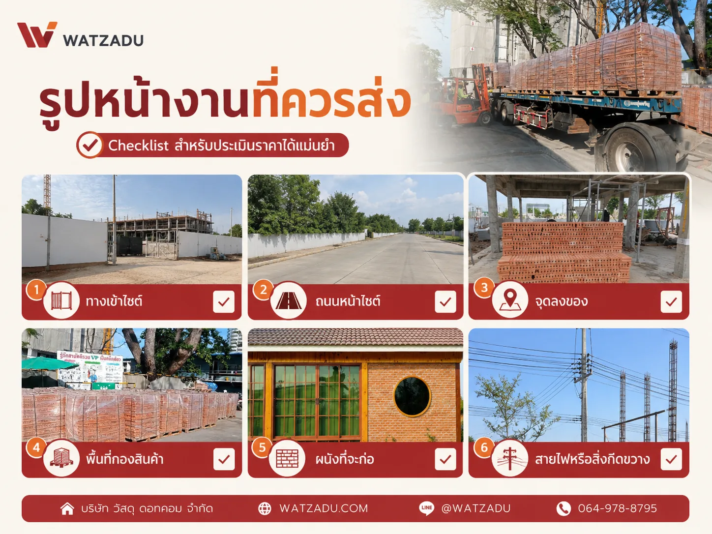 รูปหน้างานที่ควรส่งก่อนคำนวณอิฐ - WATZADU