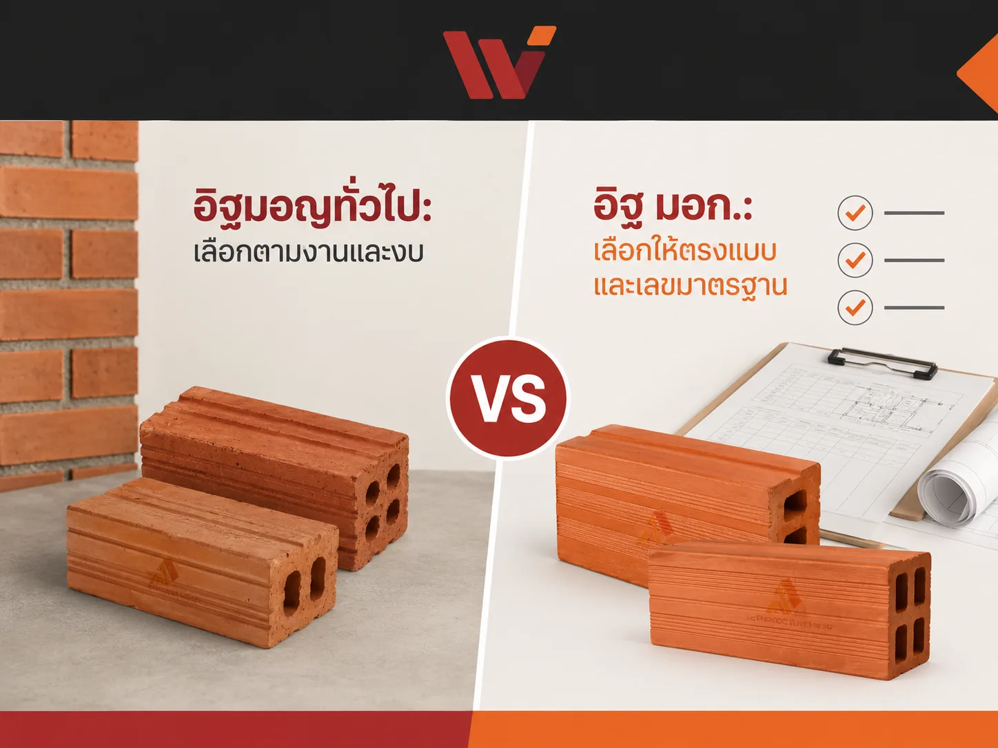 เปรียบเทียบอิฐมอกกับอิฐมอญทั่วไป - WATZADU