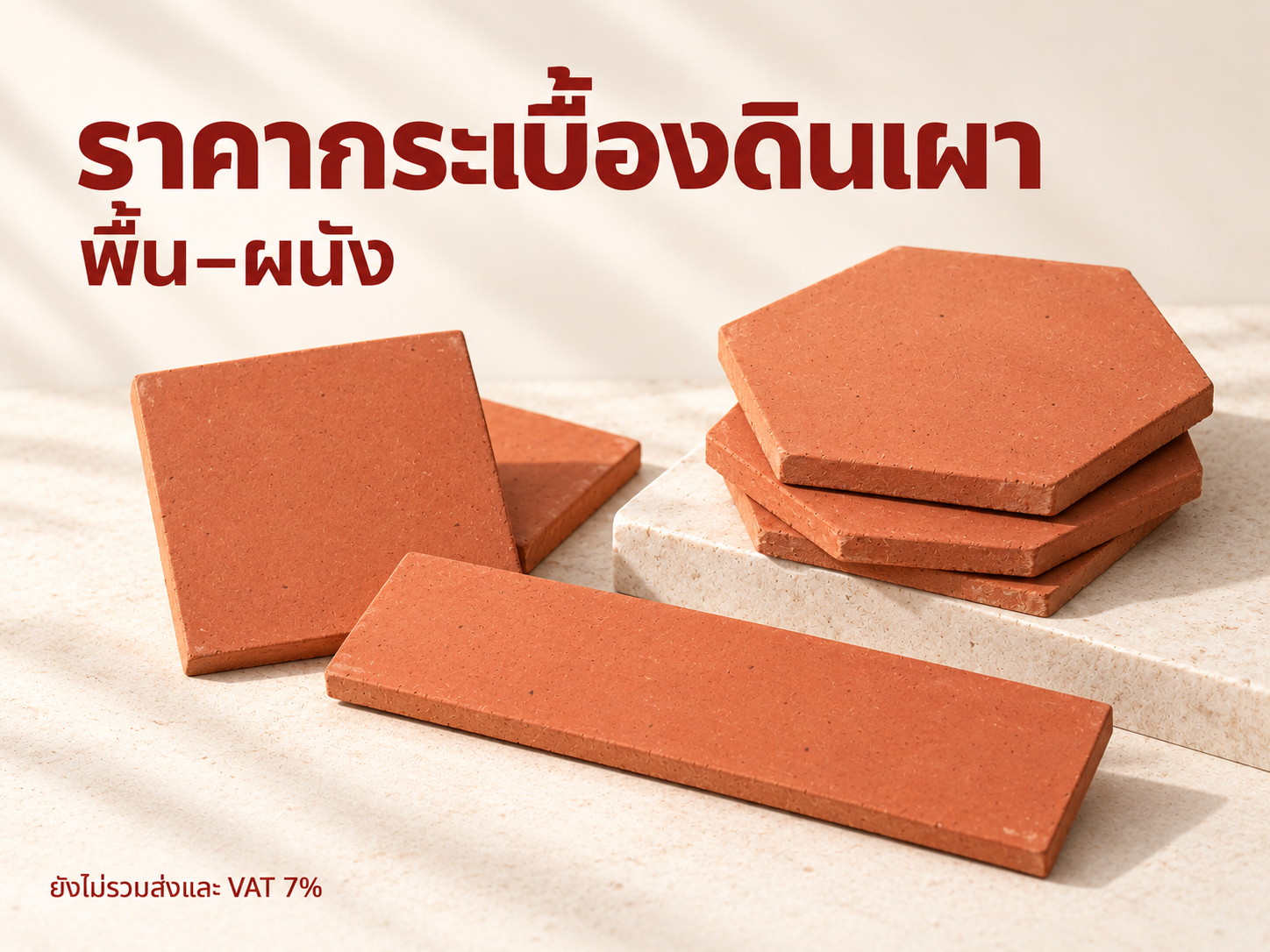 ราคากระเบื้องดินเผาพื้น–ผนัง ทุกรุ่น