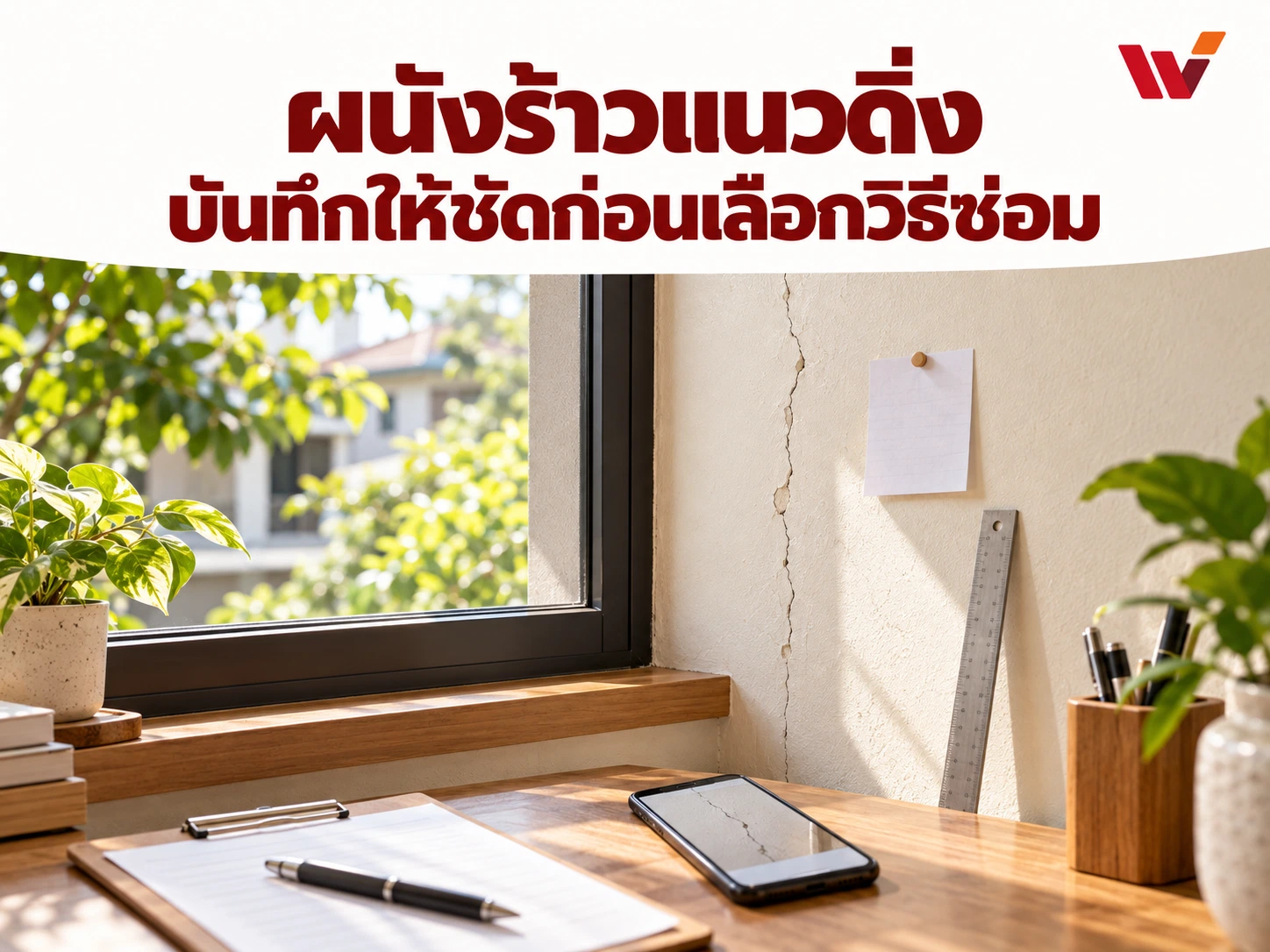 ผนังร้าวแนวดิ่ง: เก็บข้อมูลและประเมินขั้นตอนต่อไป
