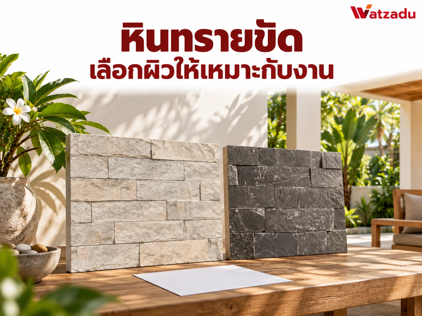 หินทรายขัดกับผิวธรรมชาติ: ตรวจตัวอย่างก่อนเลือก