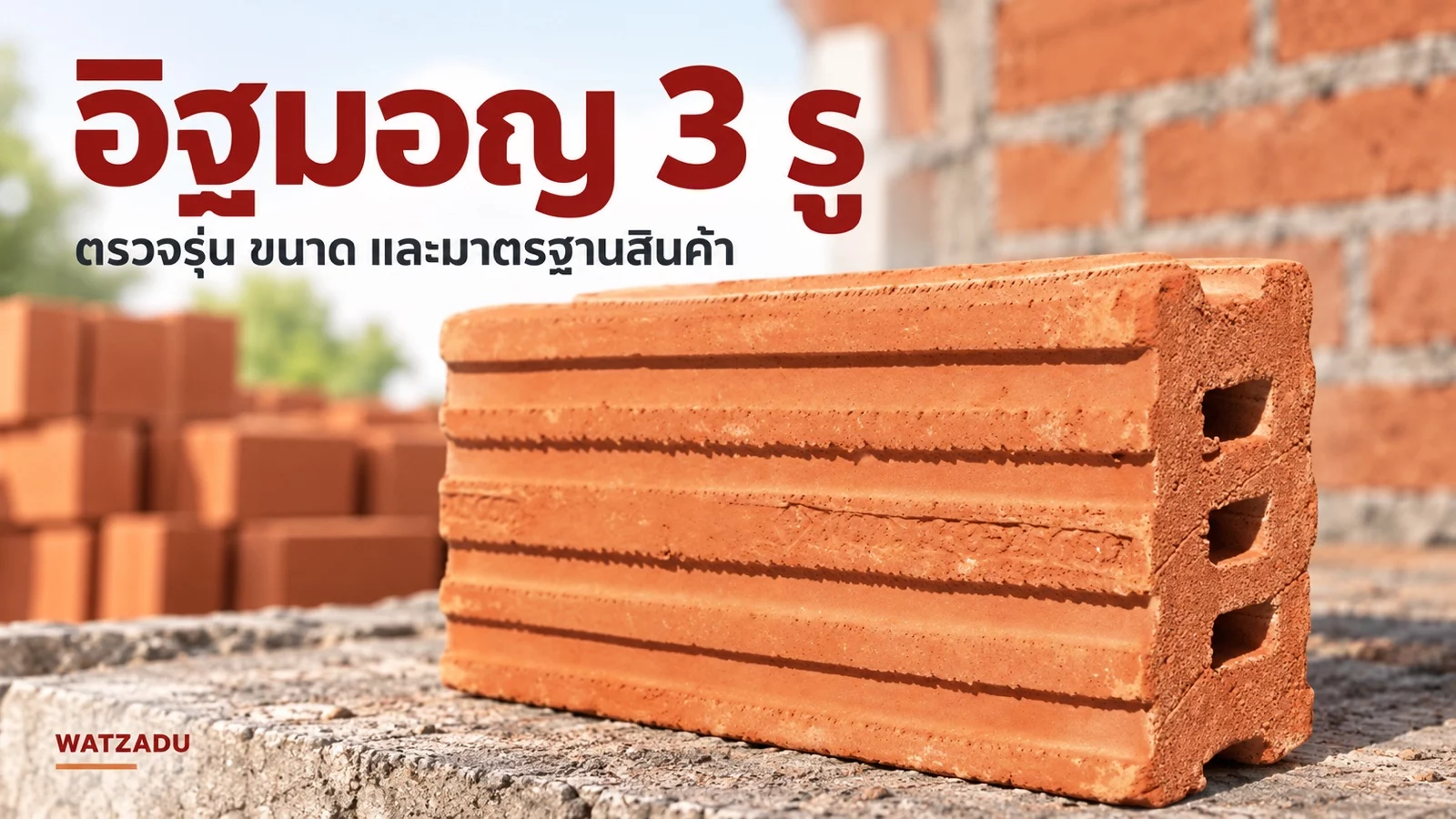อิฐมอญ 3 รู — ตรวจรุ่น ขนาด และมาตรฐานสินค้า