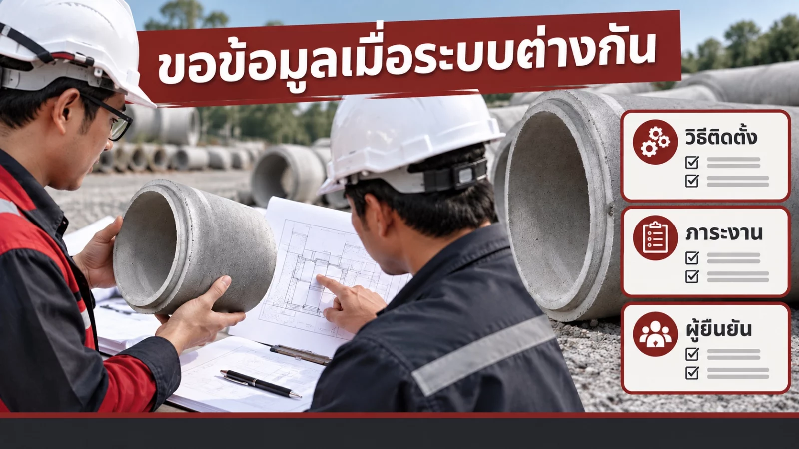 ภาพจำลองการทบทวนวิธีติดตั้ง ภาระงาน และผู้ยืนยัน