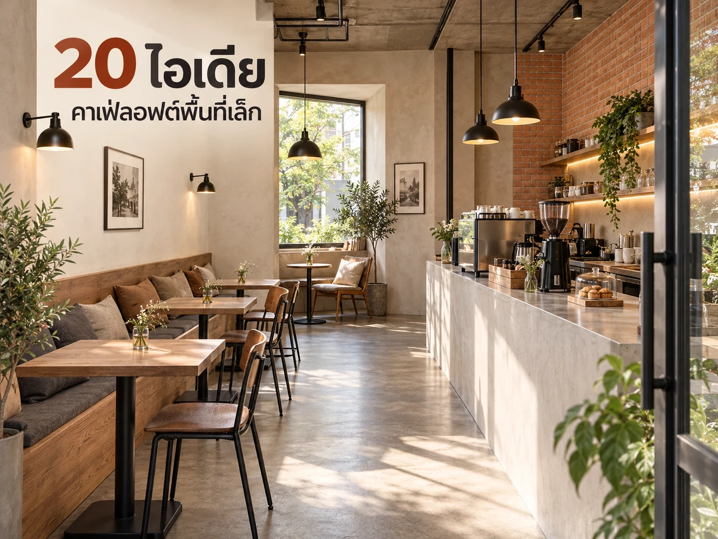 20 ไอเดียคาเฟ่ลอฟต์พื้นที่เล็ก จัดหน้าบาร์ ที่นั่ง และมุมถ่ายรูปให้ลงตัว