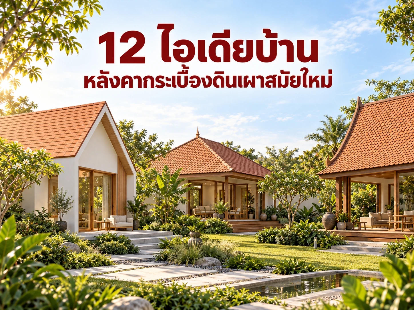 12 ไอเดียบ้านหลังคากระเบื้องดินเผาสมัยใหม่