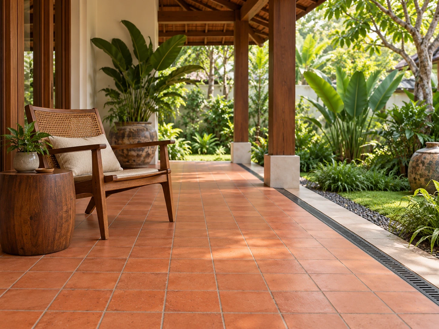 ระเบียงมีหลังคา-กระเบื้องดินเผาไทย-สีธรรมชาติ-20×20×1.3ซม