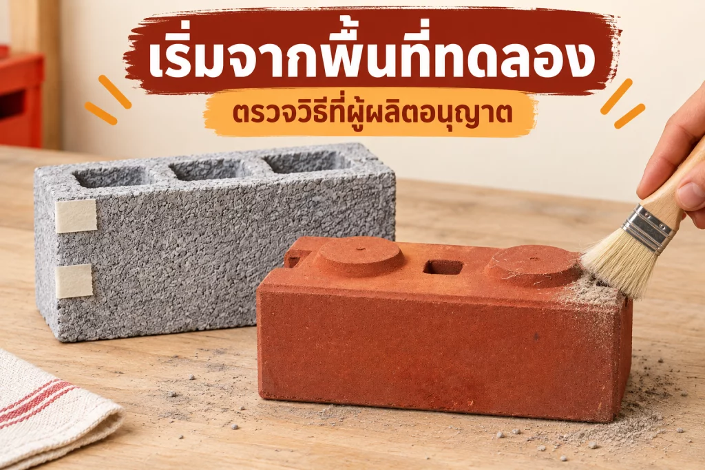 ภาพจำลองเริ่มทำความสะอาดด้วยพื้นที่ทดลองตามวิธีผู้ผลิต