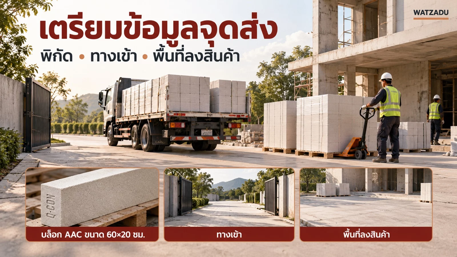 เตรียมข้อมูลจุดส่ง — พิกัด • ทางเข้า • พื้นที่ลงสินค้า