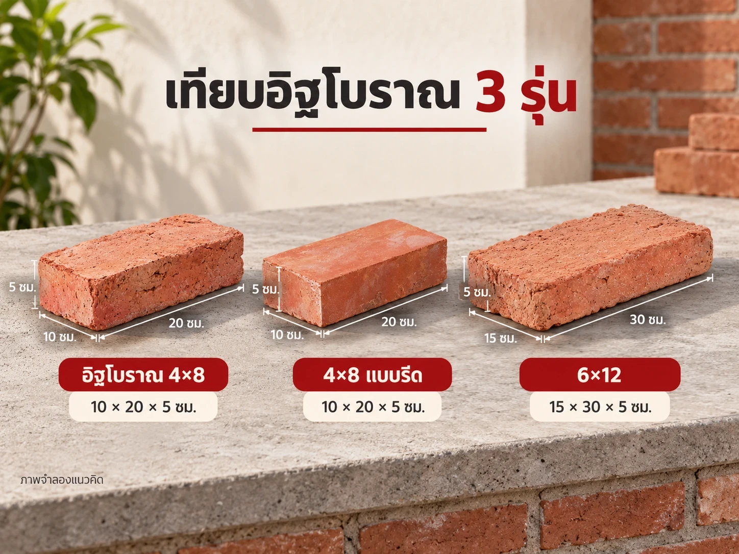 ภาพจำลองเทียบสามรุ่นจากสินค้าจริง ขนาดเรียงกว้าง×ยาว×สูง สีและผิวต้องเทียบตัวอย่างล็อตที่จะสั่ง