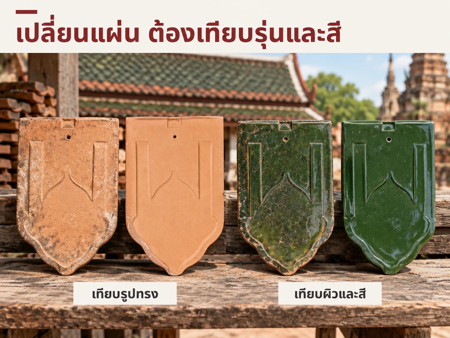 ภาพจำลองเทียบแผ่นเดิมกับแผ่นใหม่: ตรวจรูปทรง ผิว และสีภายใต้แสงเดียวกัน