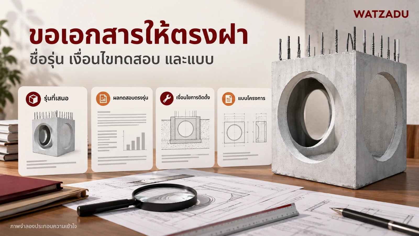ขอเอกสารให้ตรงฝา — ชื่อรุ่น เงื่อนไขทดสอบ และแบบ