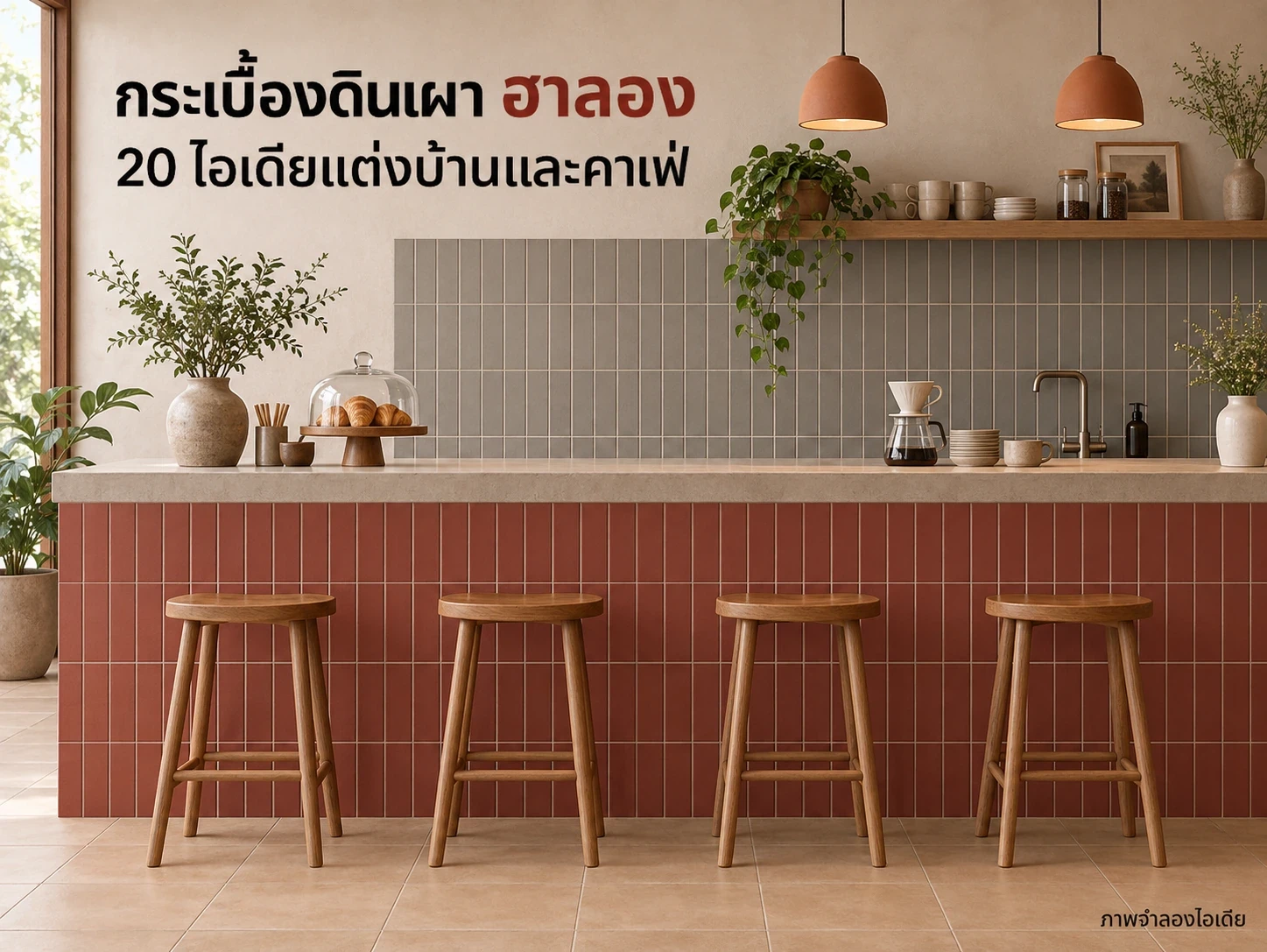 กระเบื้องดินเผา ฮาลอง: 20 ไอเดียแต่งบ้านและคาเฟ่ ตั้งแต่พื้นถึงหน้าบาร์