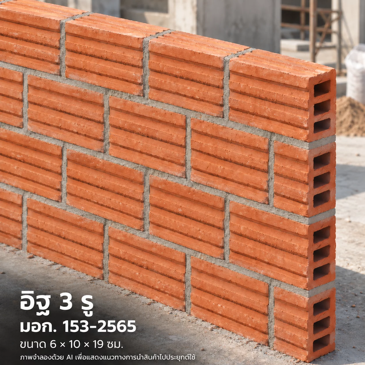 ภาพตัวอย่างจากอัลบั้ม อิฐ 3 รู มอก. 153-2565