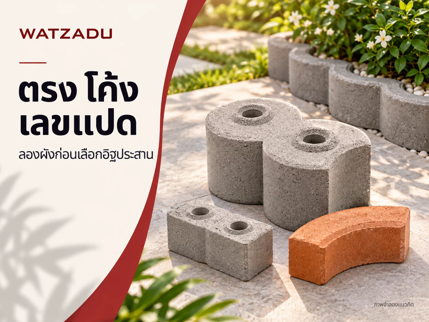 อิฐประสานตรง โค้ง และเลขแปด: เลือกผังและลองเรียงก่อนสั่ง