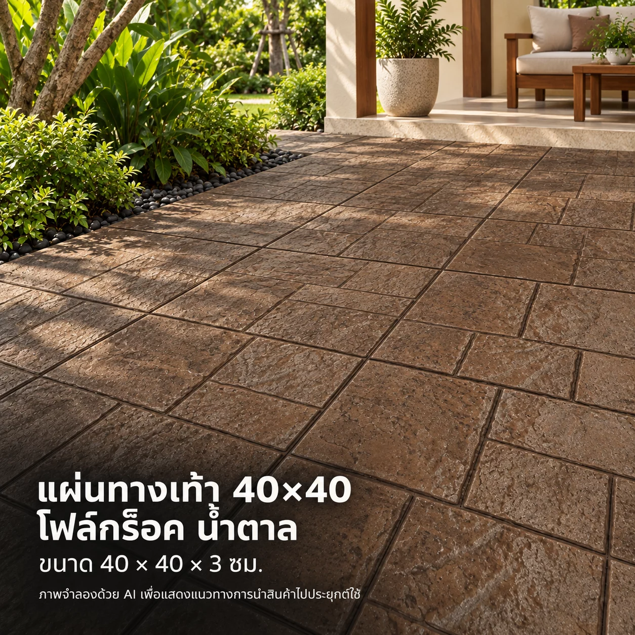 ภาพตัวอย่างจากอัลบั้ม แผ่นทางเท้า 40×40 โฟล์กร็อค น้ำตาล