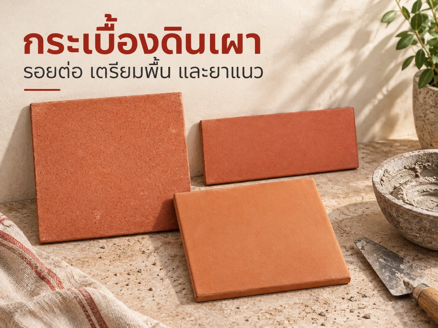 ปูกระเบื้องดินเผาเว้นร่องเท่าไร เตรียมพื้น ยาแนว และจุดที่ควรตรวจ