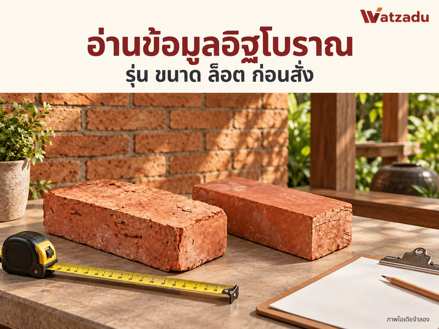 อ่านข้อมูลอิฐโบราณก่อนสั่ง: รุ่น ขนาด ล็อตและข้อมูลที่ต้องยืนยัน