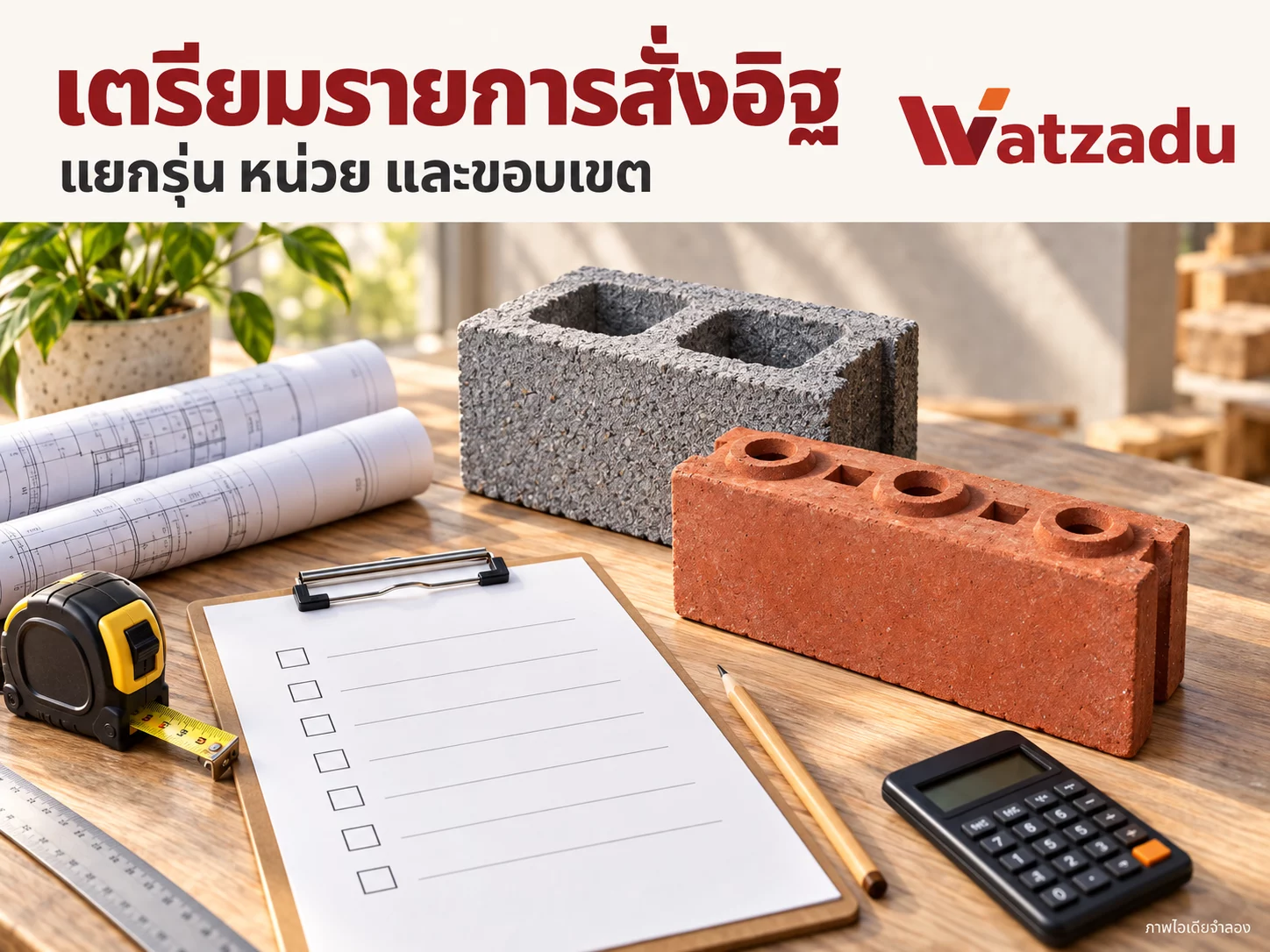เตรียมรายการสั่งอิฐ แยกหน่วยและขอบเขตใบเสนอราคา