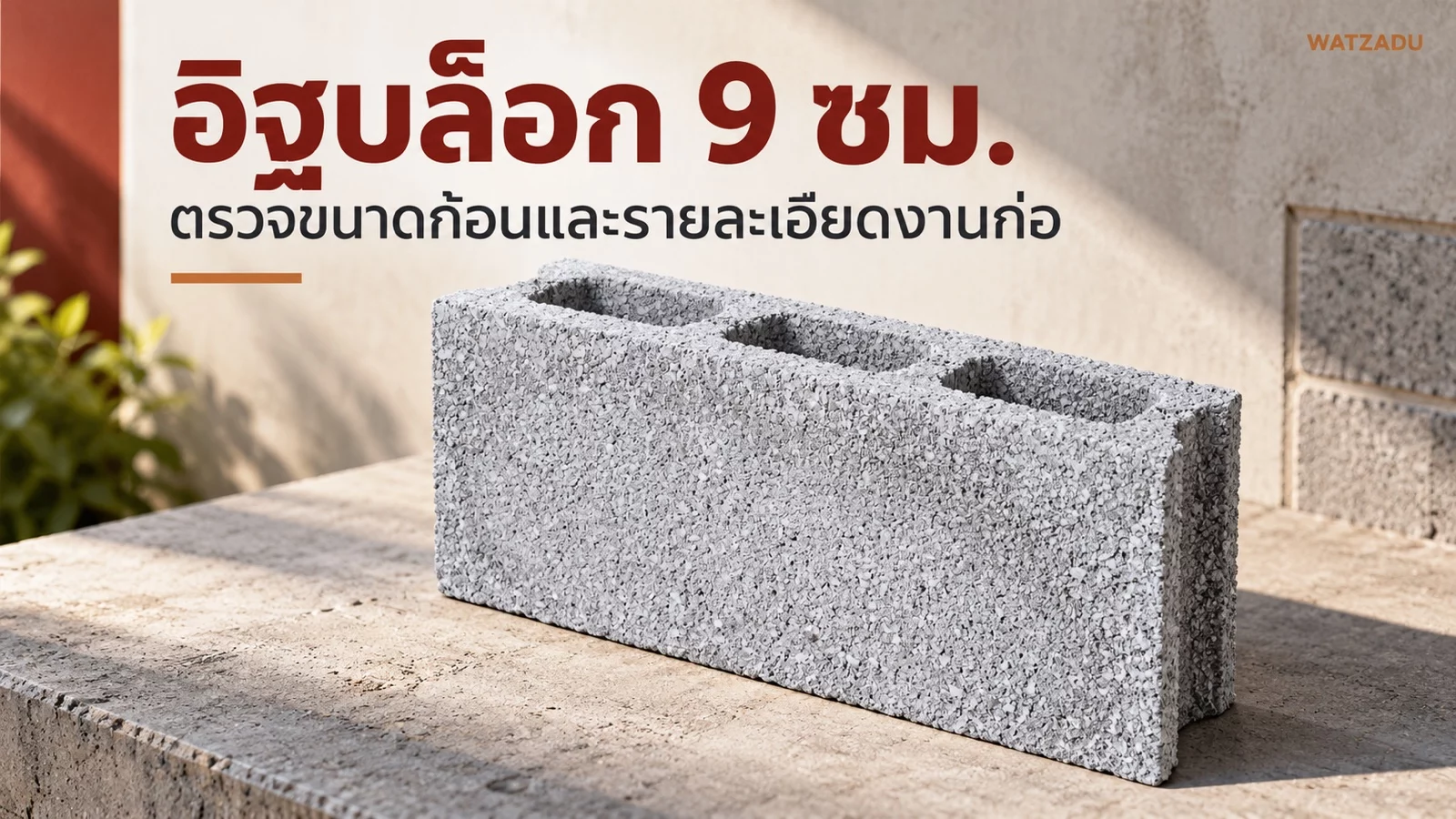 อิฐบล็อก 9 ซม. — ตรวจขนาดก้อนและรายละเอียดงานก่อ