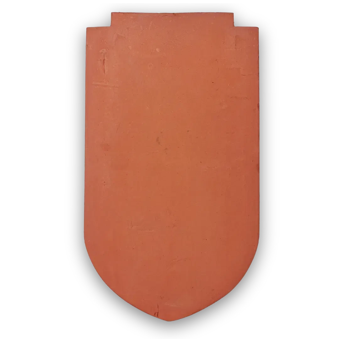กระเบื้องเกล็ดปลา แผ่นยาว ปลายมน สีธรรมชาติ ขนาด 14×25×1.2 ซม.