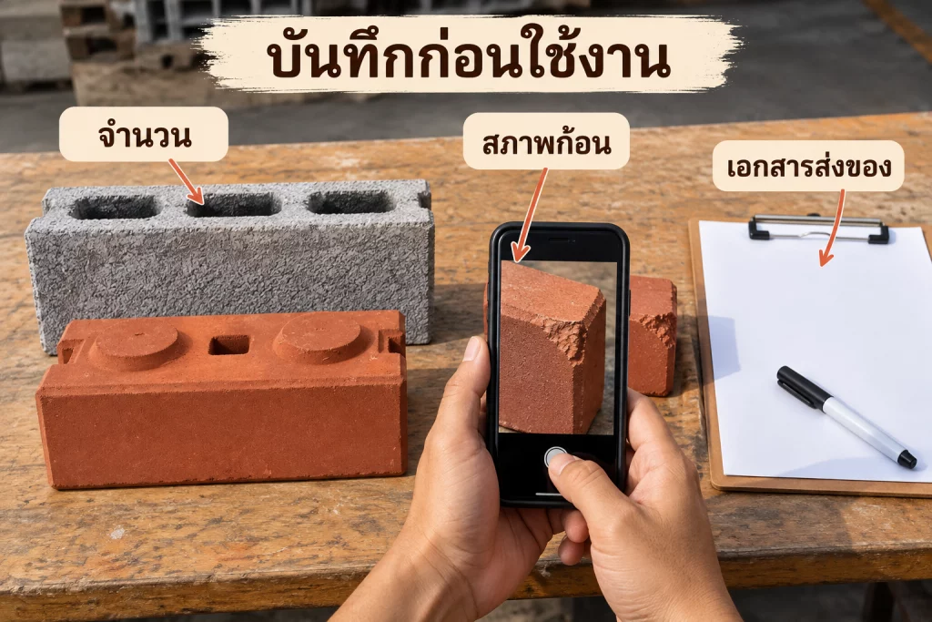 ภาพจำลองบันทึกจำนวน สภาพก้อน และเอกสารส่งของ