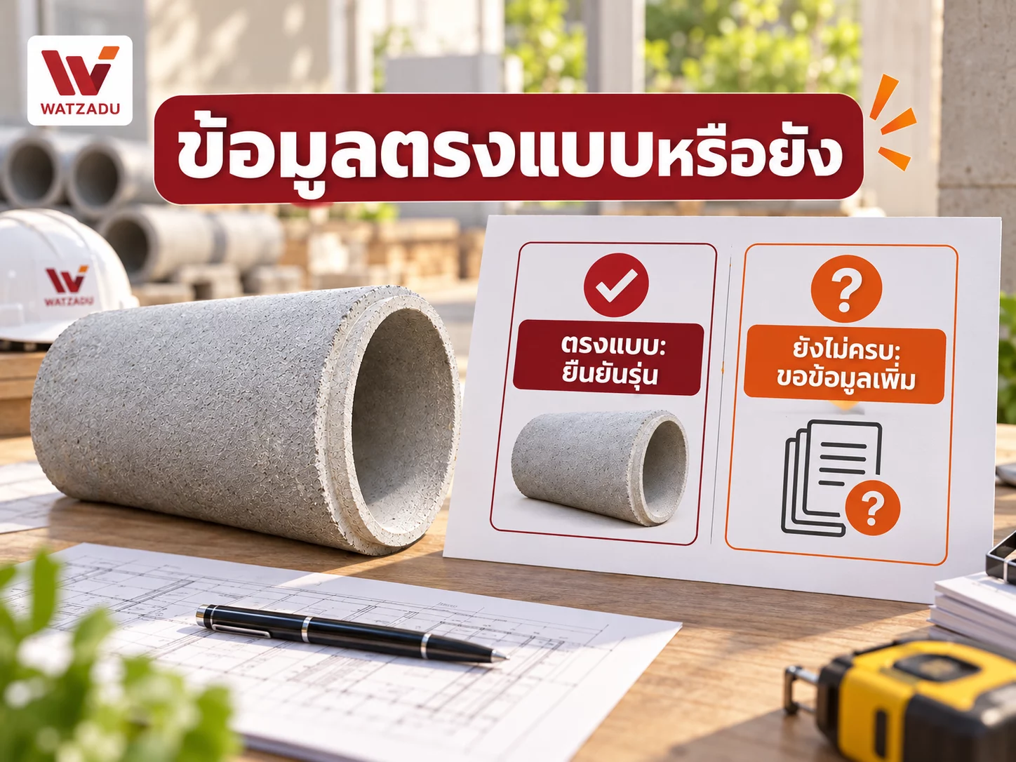 ข้อมูลตรงแบบหรือยัง — ตรงแบบ: ยืนยันรุ่น · ยังไม่ครบ: ขอข้อมูลเพิ่ม