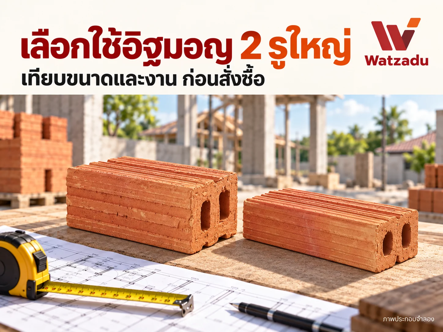 อิฐมอญ 2 รูใหญ่ ใช้ต่างจากก้อนเล็กอย่างไร? เลือกให้คุ้มก่อนสั่งซื้อ