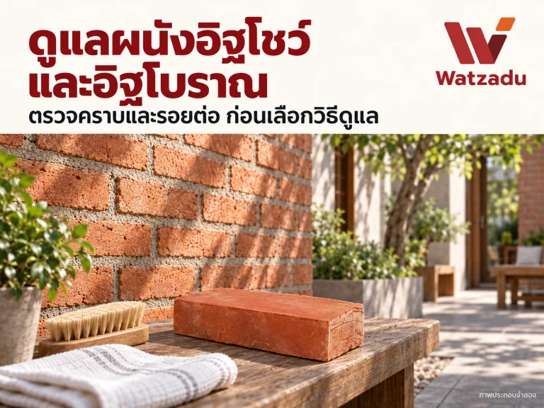 ดูแลผนังอิฐโชว์และอิฐโบราณ: ตรวจคราบ ทดลองจุดเล็กและบันทึกสภาพ