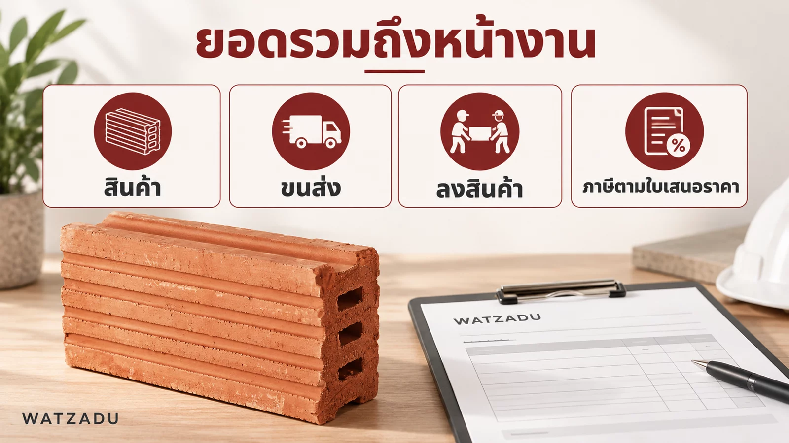 ภาพประกอบ AI: สินค้า ขนส่ง ลงสินค้า และภาษีเป็นองค์ประกอบยอดรวม