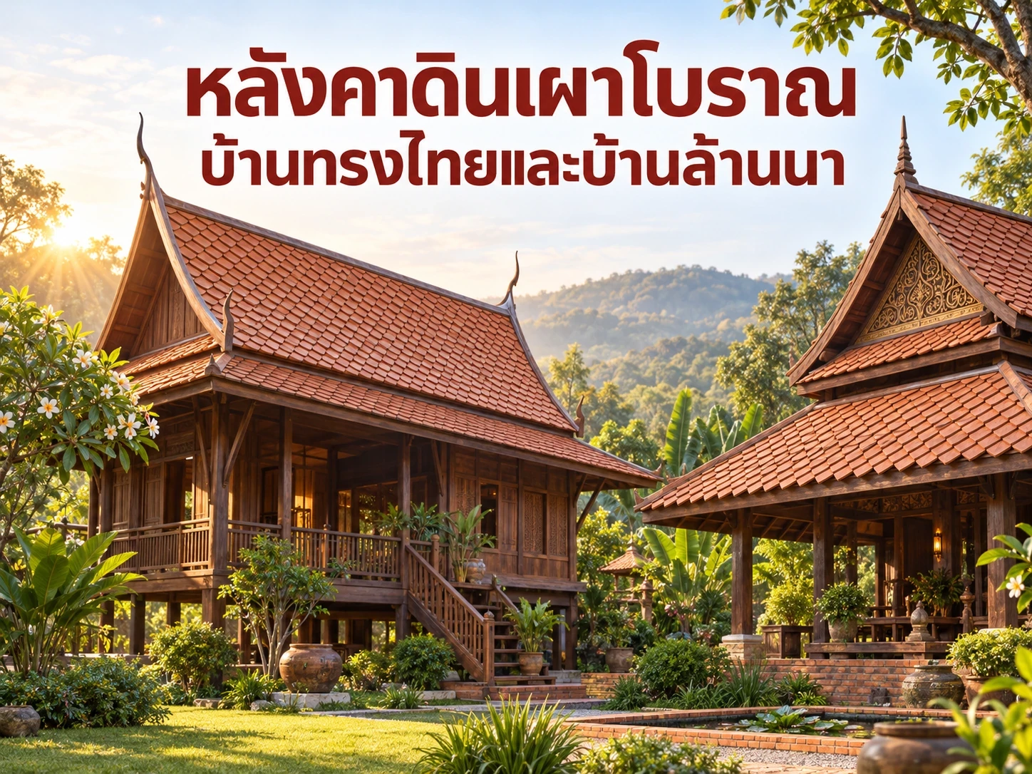 กระเบื้องหลังคาดินเผาโบราณ บ้านทรงไทยและบ้านล้านนา