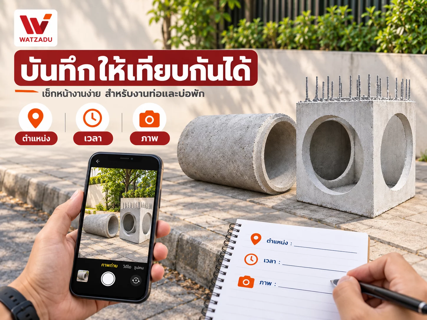 บันทึกให้เทียบกันได้ — ตำแหน่ง · เวลา · ภาพ