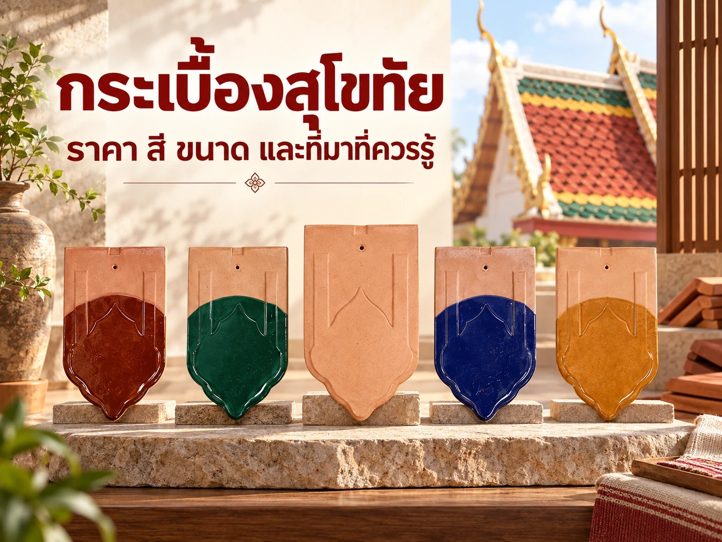 กระเบื้องสุโขทัย ราคา สี ขนาด และที่มาที่ควรรู้ก่อนเลือกซื้อ