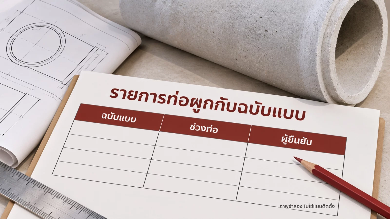 ภาพจำลองรายการท่อที่ผูกฉบับแบบ ช่วงท่อ และผู้ยืนยัน