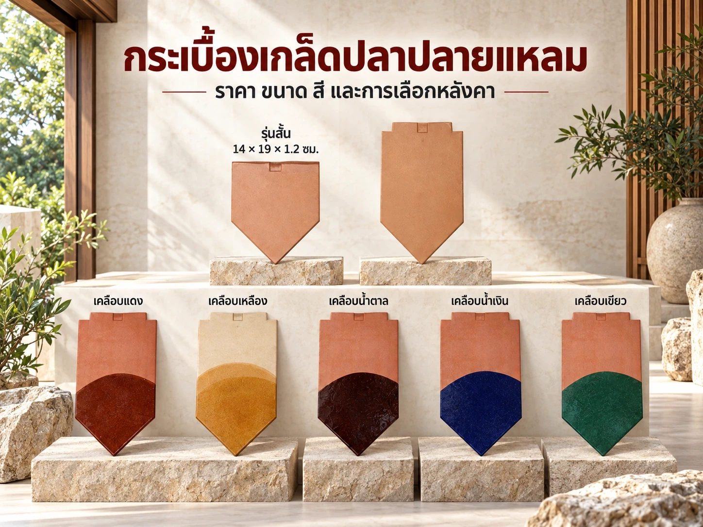 กระเบื้องเกล็ดปลาปลายแหลม: ราคา ขนาด สี และการเลือกหลังคา