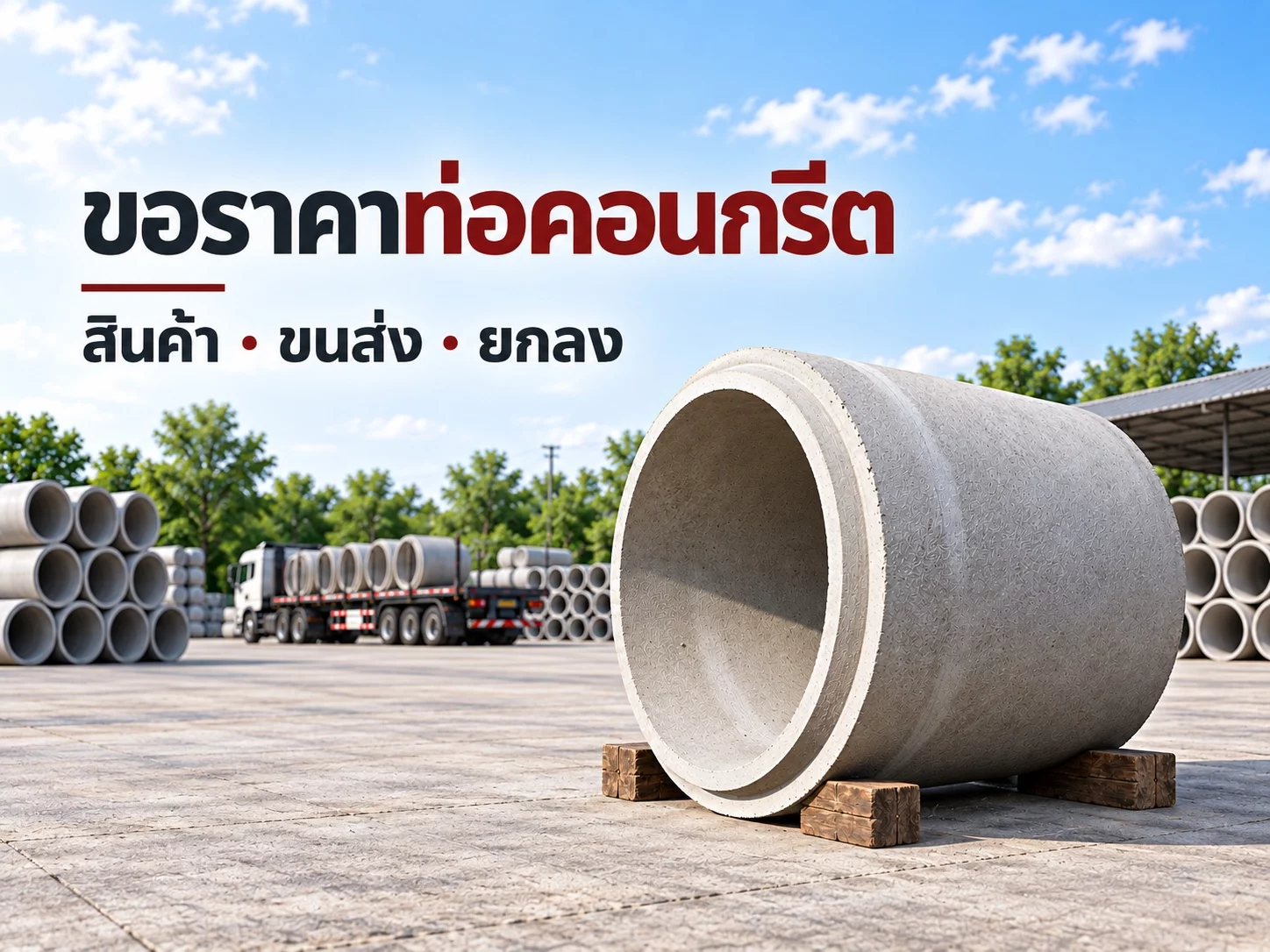 ขอราคาท่อคอนกรีตพร้อมส่ง: เทียบสินค้า ขนส่ง และขอบเขตยกลงอย่างไร