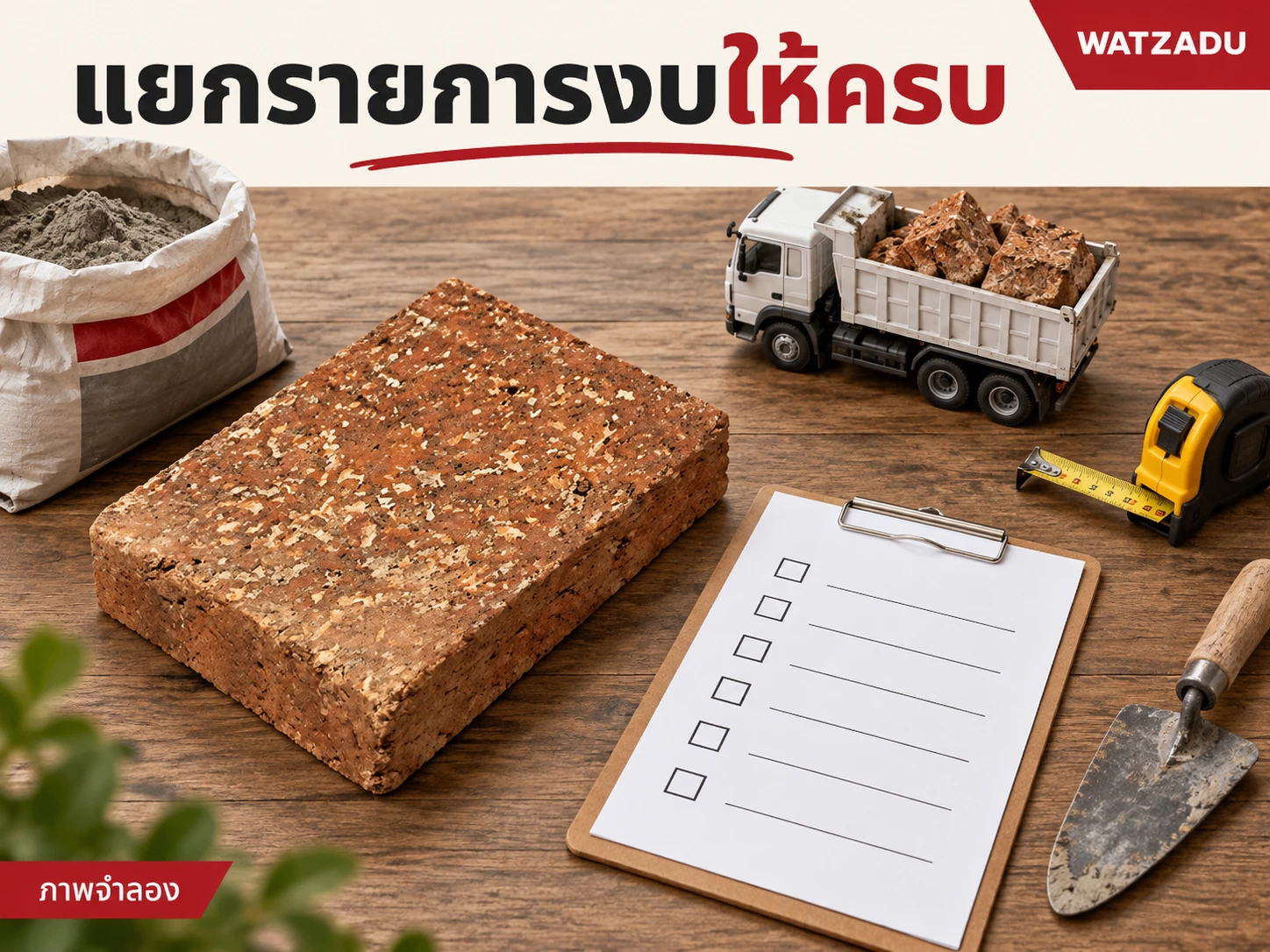 แยกรายการงบให้ครบ — ภาพจำลองศิลาแลง