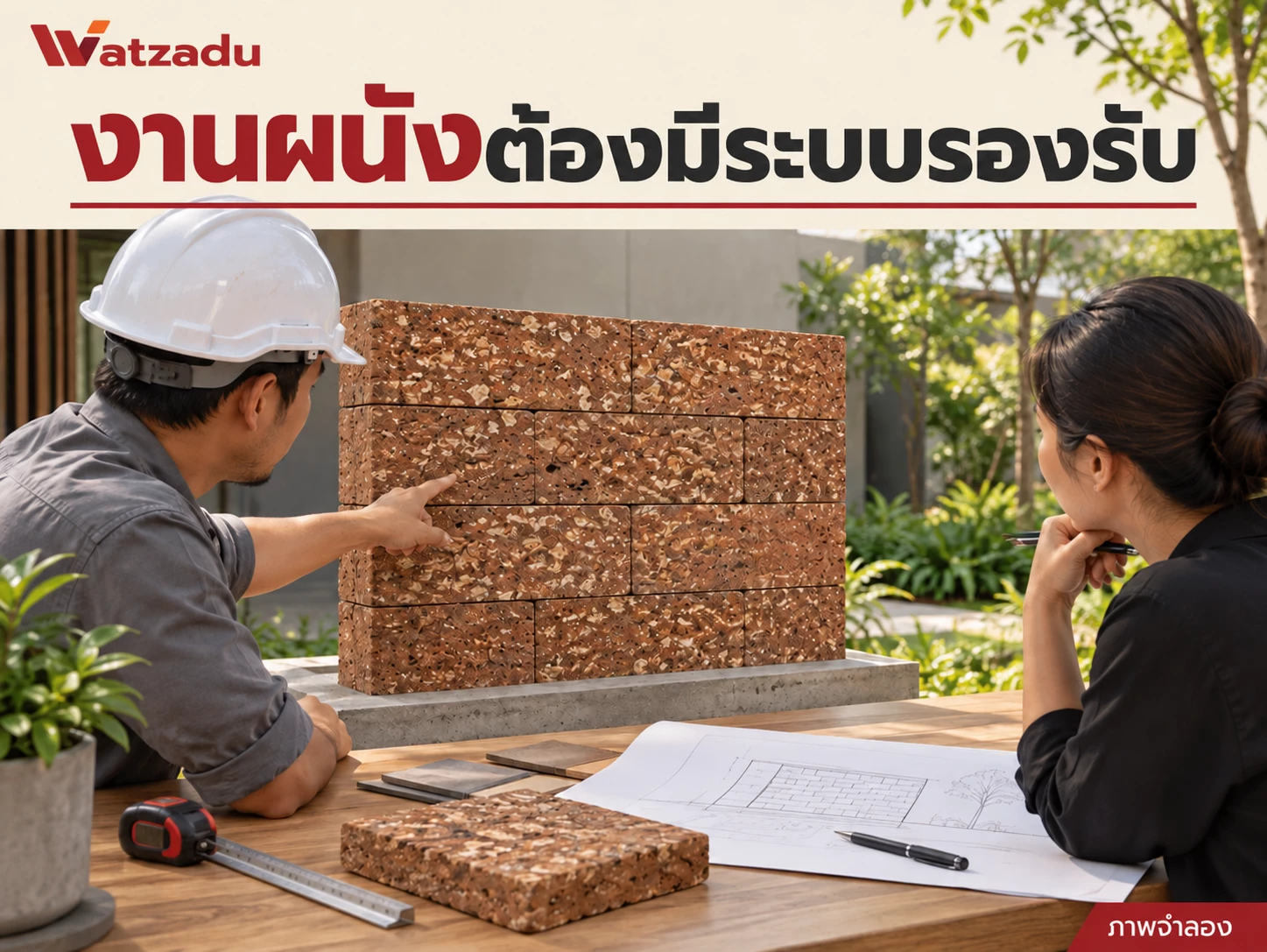 งานผนังต้องมีระบบรองรับ — ภาพจำลองศิลาแลง