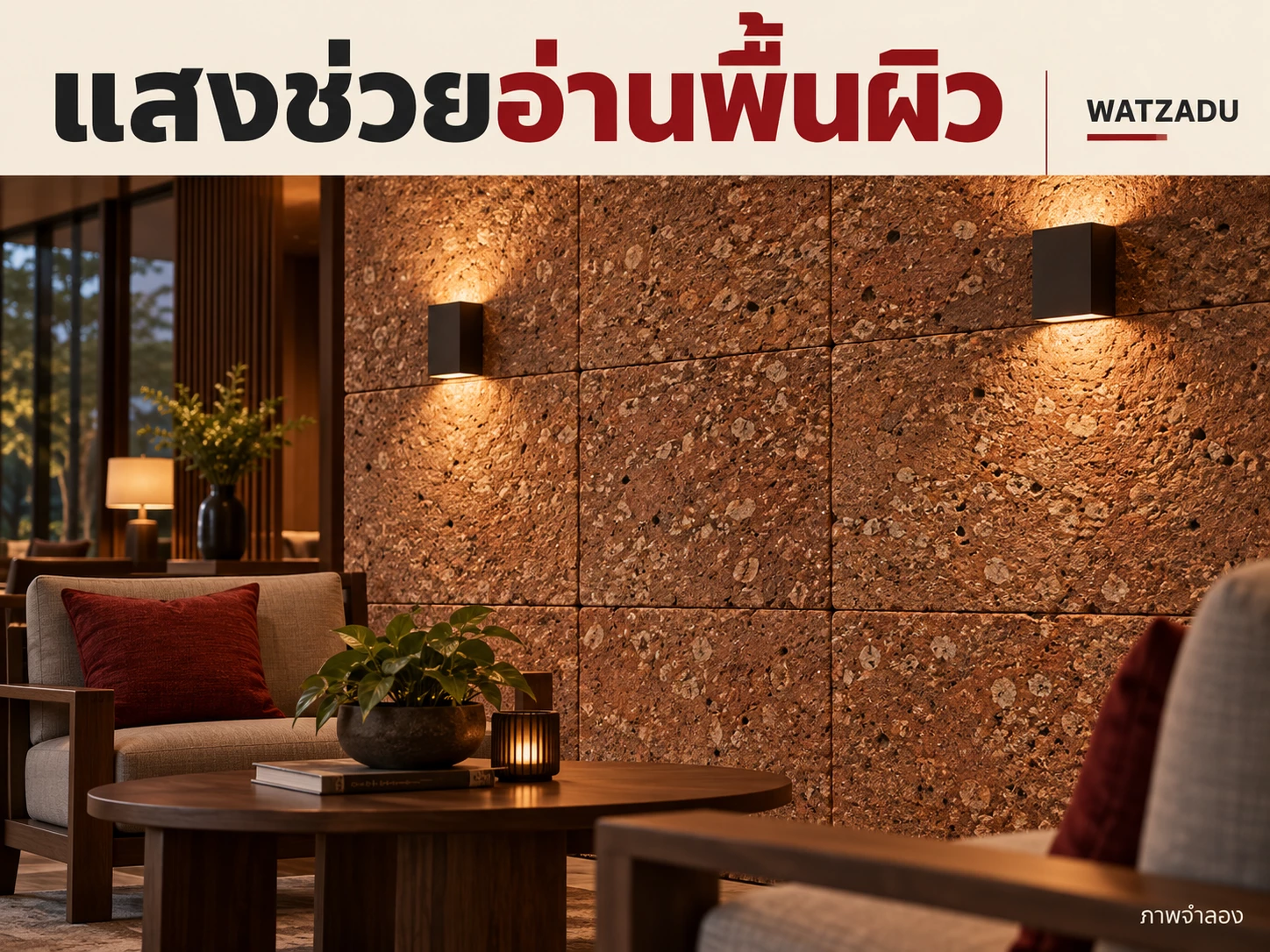 แสงช่วยอ่านพื้นผิว — ภาพจำลองศิลาแลง
