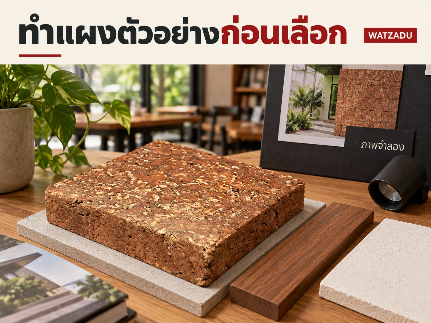 ทำแผงตัวอย่างก่อนเลือก — ภาพจำลองศิลาแลง