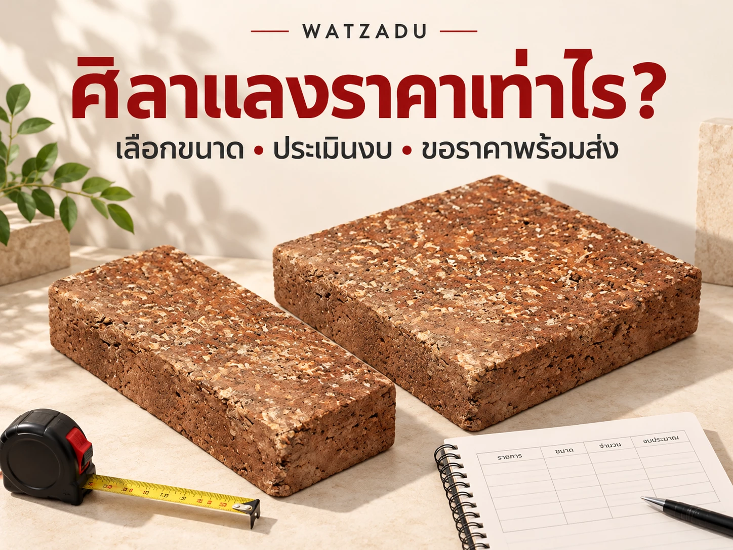 ศิลาแลงราคาเท่าไร? เลือกขนาดและประเมินงบก่อนสั่ง