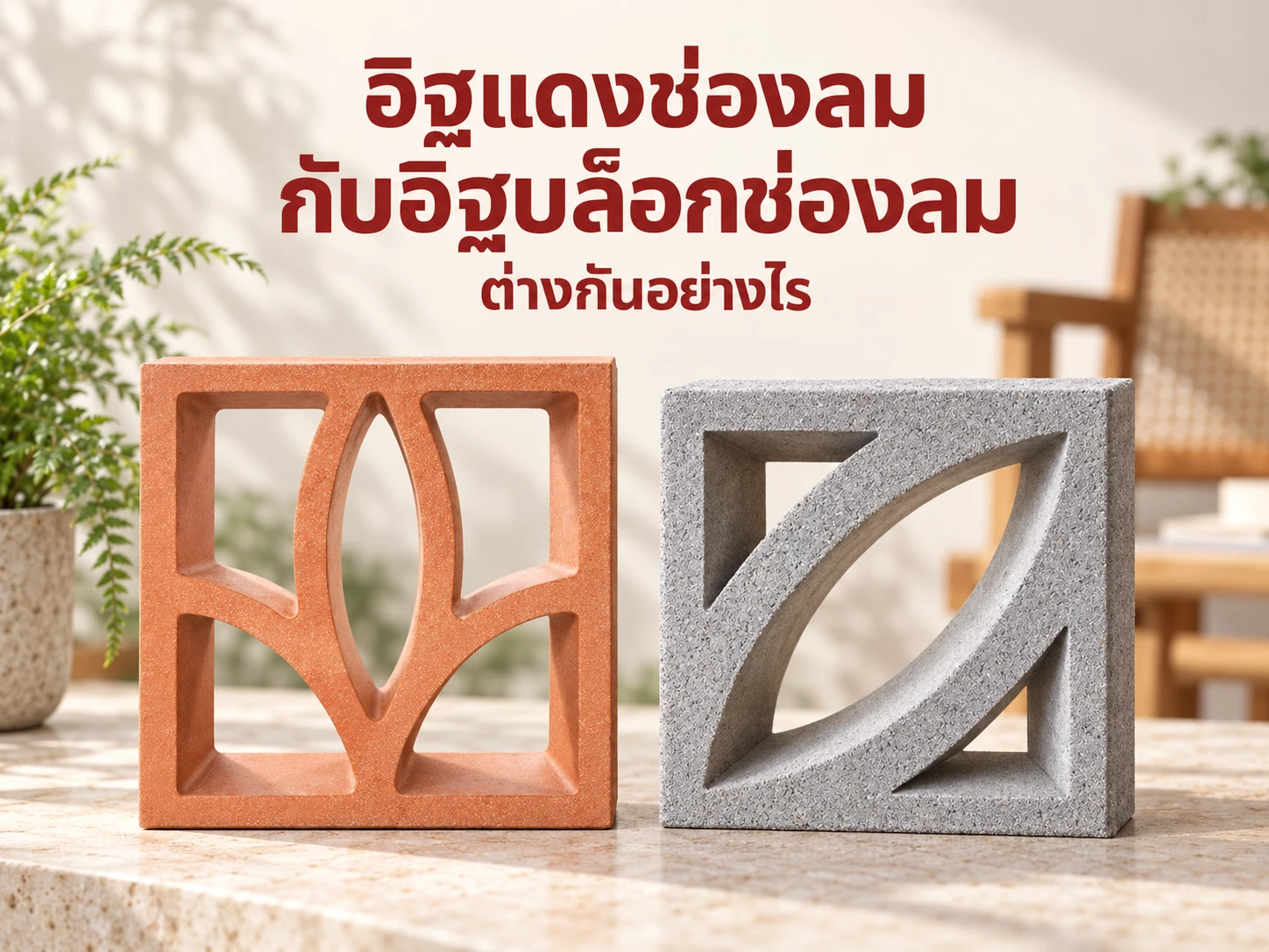 อิฐแดงช่องลมกับอิฐบล็อกช่องลม ต่างกันอย่างไร? เปรียบเทียบก่อนเลือกใช้