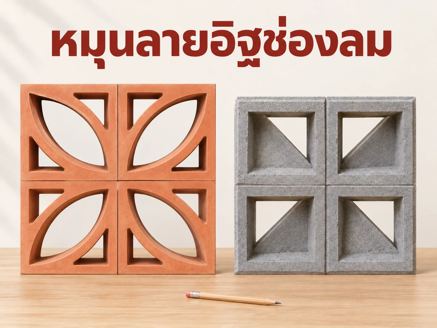 หมุนอิฐช่องลมแล้วได้ลายใหม่อย่างไร? ดูการเรียง 0°–90°–180°–270°