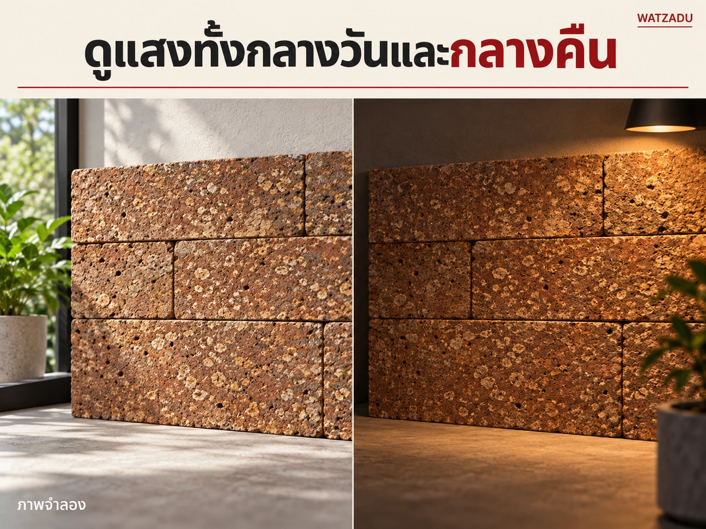 ดูแสงทั้งกลางวันและกลางคืน — ภาพจำลองศิลาแลง