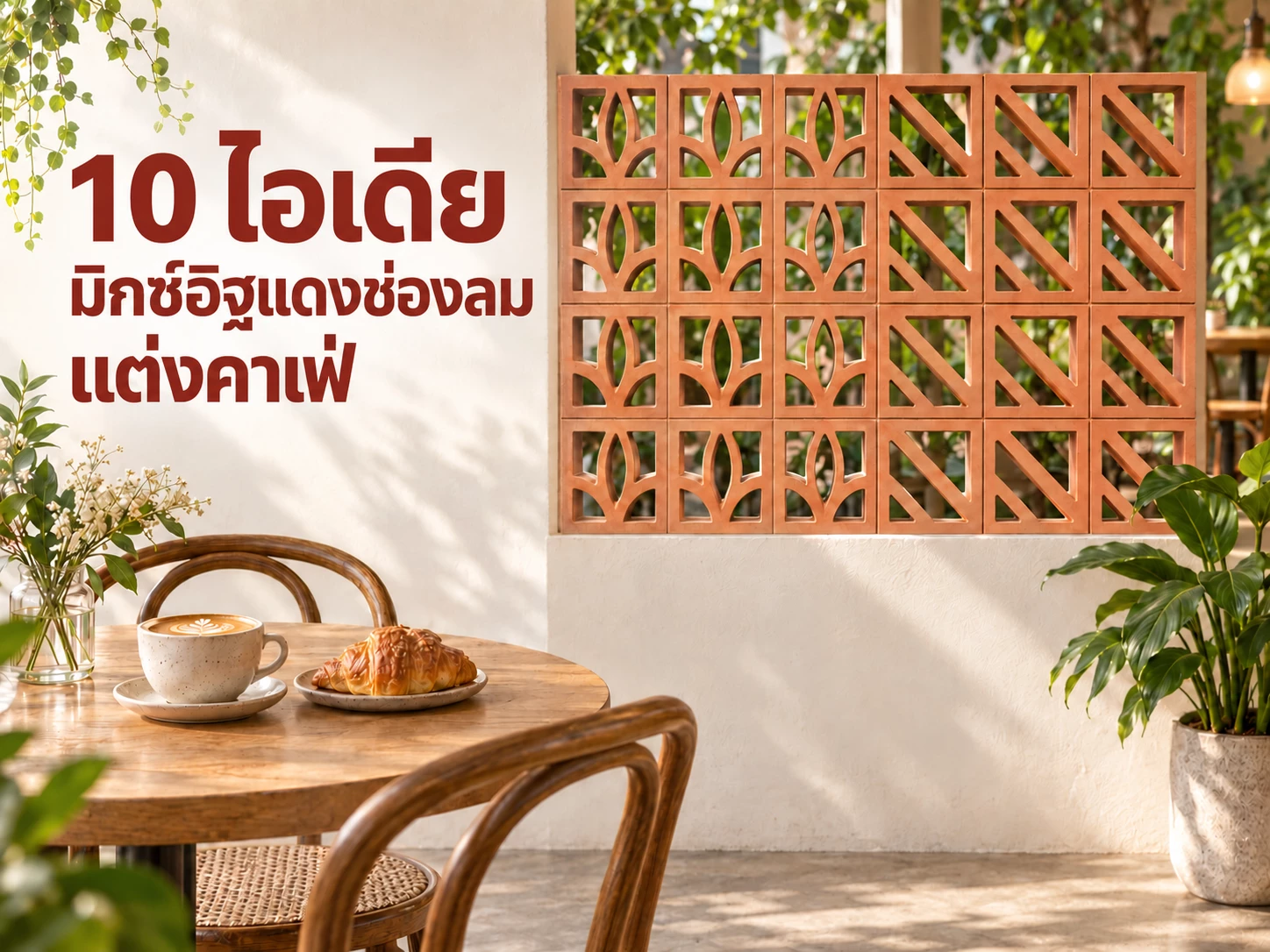 10 ไอเดียมิกซ์ลายอิฐแดงช่องลม แต่งคาเฟ่ให้อบอุ่นและมีเอกลักษณ์