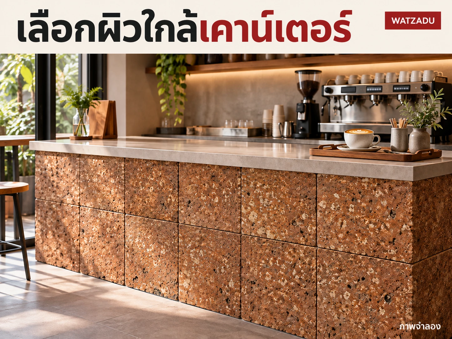 เลือกผิวใกล้เคาน์เตอร์ — ภาพจำลองศิลาแลง