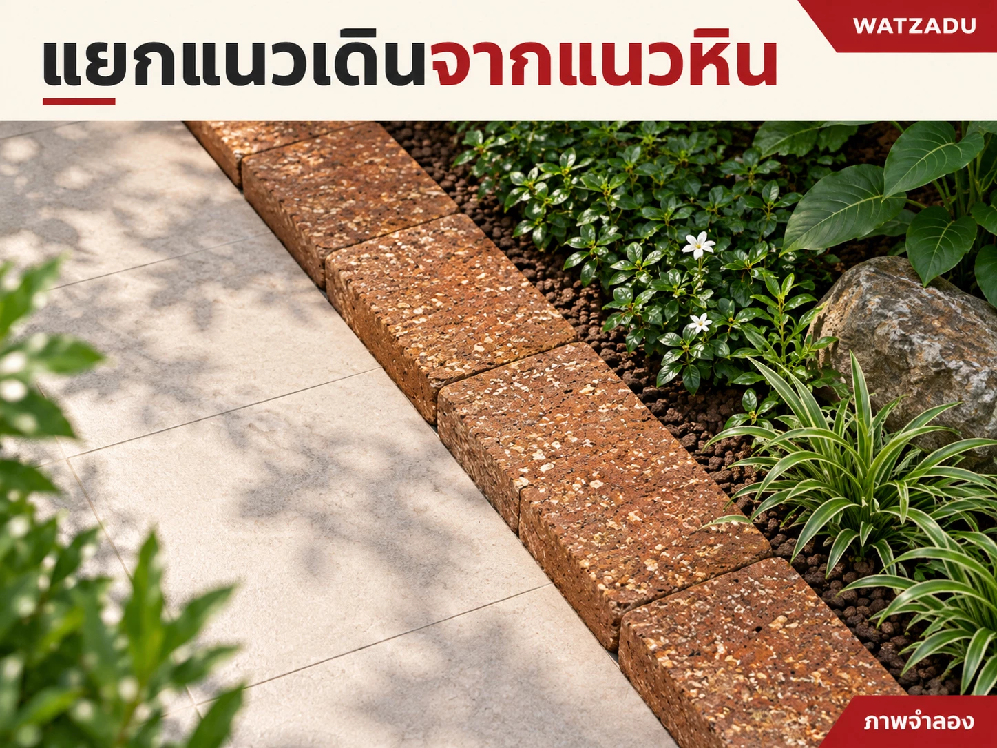แยกแนวเดินจากแนวหิน — ภาพจำลองศิลาแลง